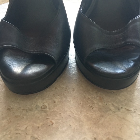 Cole Haan Black peep-toe sling-back heels NWT - Picture 3 of 6